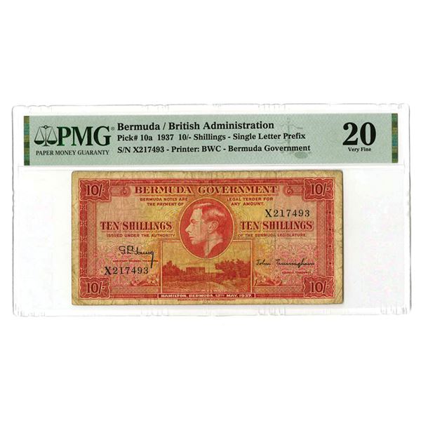 Bermuda. Bermuda Government, 1937, Issued Banknote.