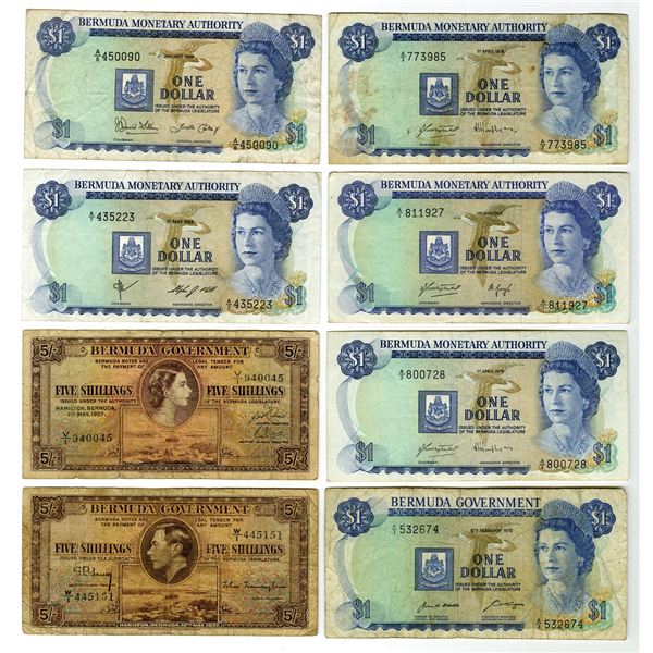 Bermuda. Bermuda Government and Monetary Authority, 1937 to 1986, Issued Banknote Collection.