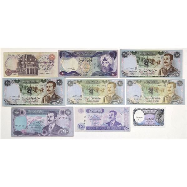 Egypt and Iraq. Middle Eastern Issued Banknote Assortment, 1971 to 2002