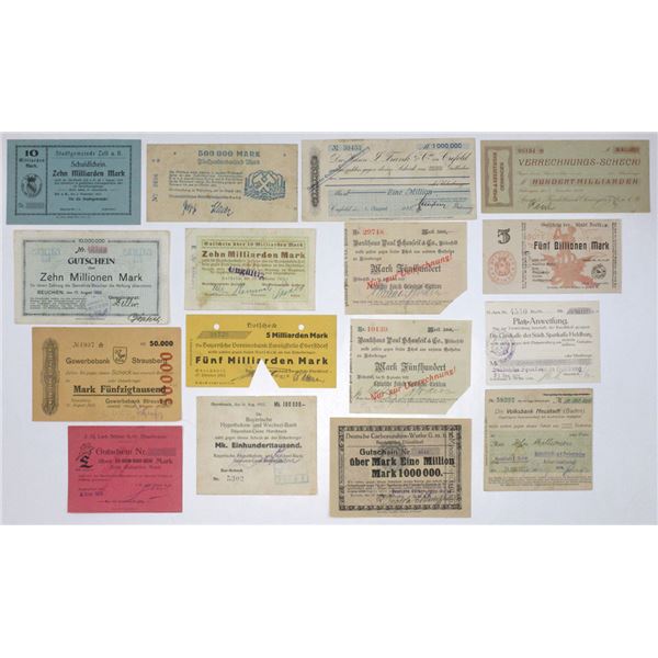 Germany. German Notgeld, 1919 to 1921, Issued Banknote Assortment.