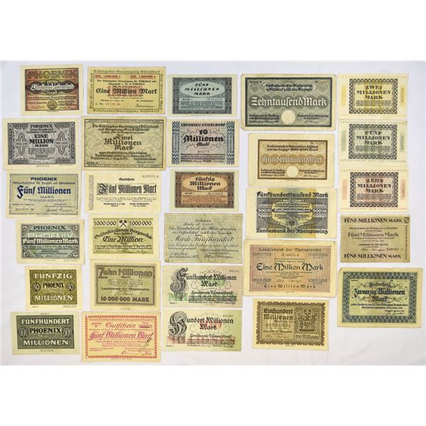 Germany. Hyperinflation Notgeld and Emergency Issues, Düsseldorf and Ruhr District, ca.1922 to 1923