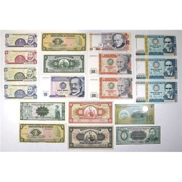 South American Assortment of Issued Banknotes, 1952 to 2012