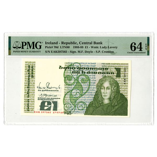 Ireland. Central Bank of Ireland, 1989, Issued Banknote.