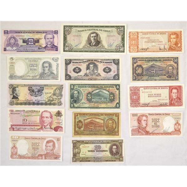 South & Central American Issued Banknote Assortment, L.1928 to 1979