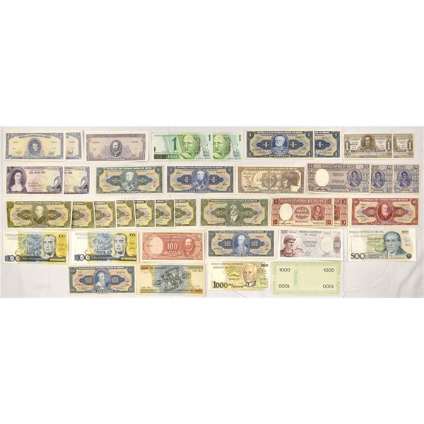Bolivia, Brazil, Chile and Colombia, ND (1944) to ND (2003), Issued Banknote Assortment.
