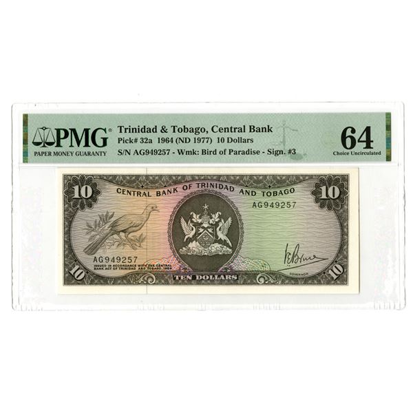 Trinidad & Tobago Central Bank. 1964 (ND 1977), Issued Banknote.