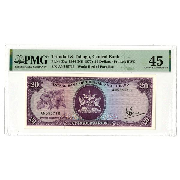 Trinidad & Tobago Central Bank. 1964 (ND 1977), Issued Banknote.
