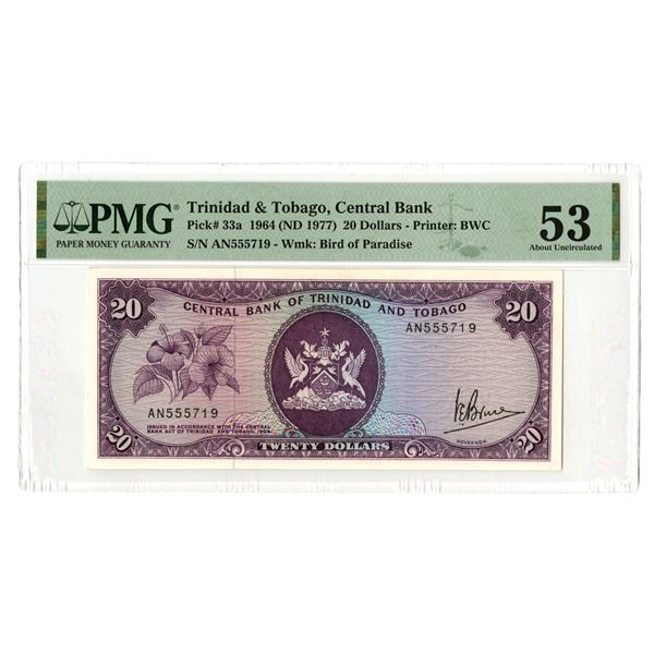 Trinidad & Tobago Central Bank. 1964 (ND 1977), Issued Banknote.