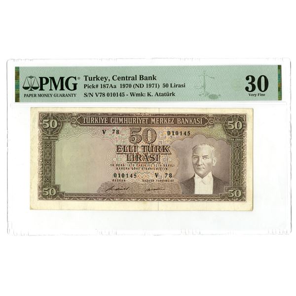 Turkey. Central Bank of Turkey, 1970 (ND 1971), Issued Banknote.
