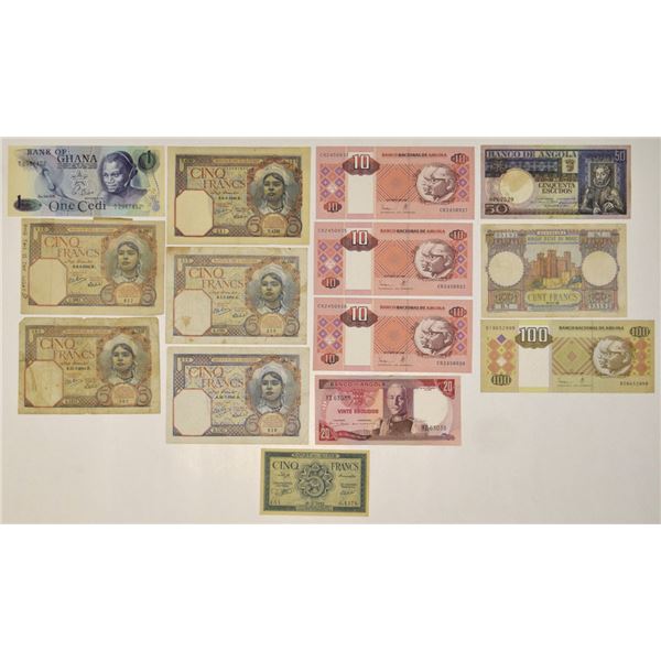 African Assortment of Issued Banknotes, 1940 to 1999.