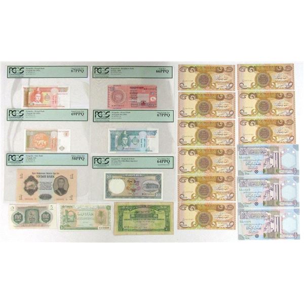 Bangladesh, Middle East, and Mongolia. Issued Banknote Assortment, 1942 to 2008.