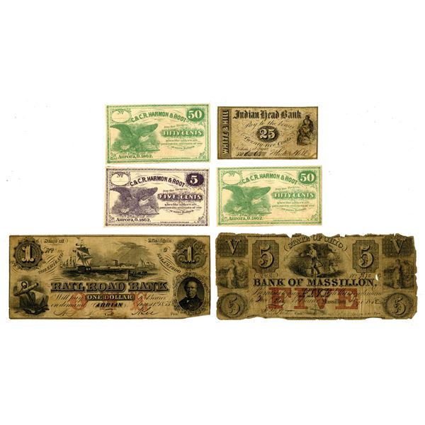 MI. OH. NH. Obsolete Banknote Assortment, 1852-1862