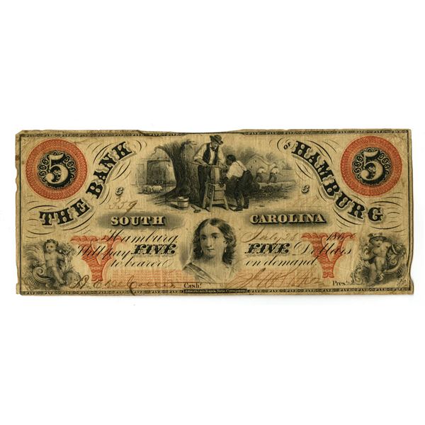 SC. Bank of Hamburg, 1860, Issued Banknote.