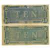 Image 2 : VA. Confederate States of America, 1864, Issued Banknote Pair.