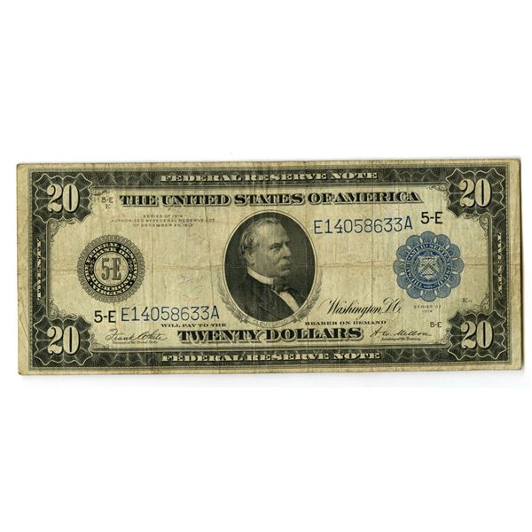 U.S.,  F.R.N., $20, Series of 1914, Issued Banknote.