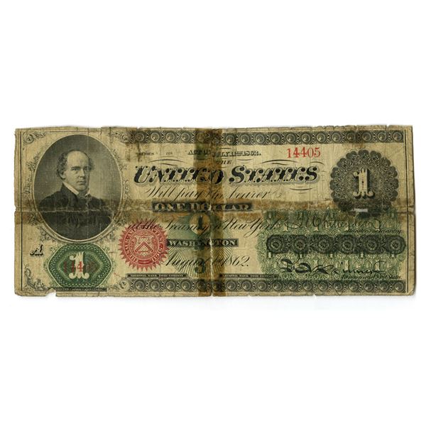 U.S.,  Legal Tender Note, 1862, Issued Banknote.