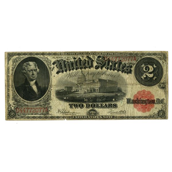 U.S.,  Legal Tender Note, Series of 1917, Issued Banknote.