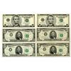 Image 1 : U.S. Federal Reserve Notes, $5, Series of 1963 to Series of 2001, Issued Group of 6 Star Notes.
