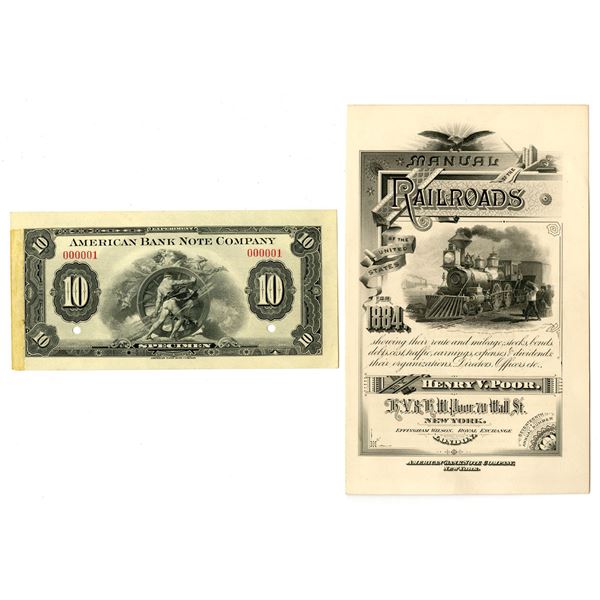 NY. ABNC, "Experiment" Ad Note with Allegorical men and women with Wheel of Progress, and a Poor's M