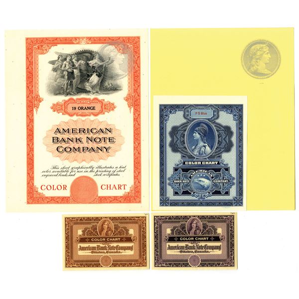 NY. ABNC, Advertising Calendar Headers Printed in Dark Brown on Silk, ND, ca.1880-90s.