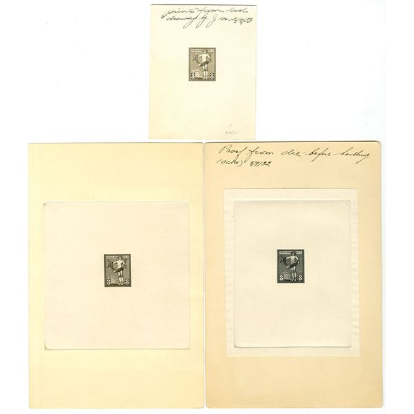 NY. ABNC, Large Die Proof Color Label Sample Stamps, ca.1932-33