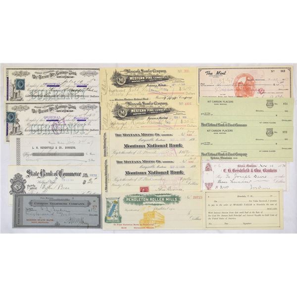 Mining, Lumber, and Banking Checks and Drafts, 1890s to Early 1900s