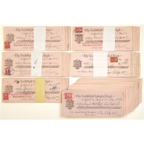 VT. Northfield National Bank, 1898 to 1901, I/C Check Assortment.