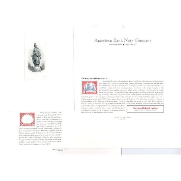 ABNC Progressive Proof Trio from "The Story of Freedom" Part II 1996  Souvenir Cards.