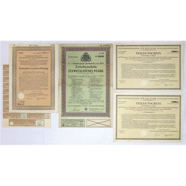 Germany. German Foreign Debt Certificates, Judaica Related, 1919 to 1939.