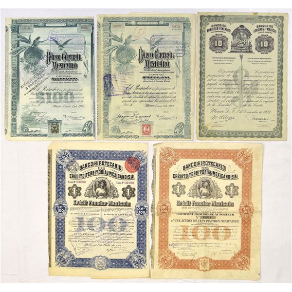 Mexico. Mexican Banking Certificate Collection, 1905 to 1933