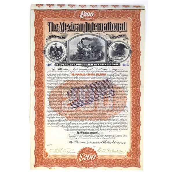 Mexico. Mexican International Railroad Co., 1897, I/U Sterling Coupon Bond