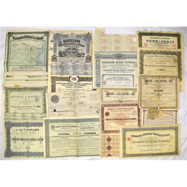 European Navigation, Railroads, Transportation, Utility, and Maritime Securities, ca.1870s to 1930s