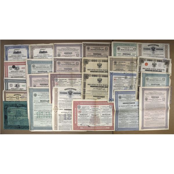 Russia. Collection of Railroad Bonds, 1880 to 1914