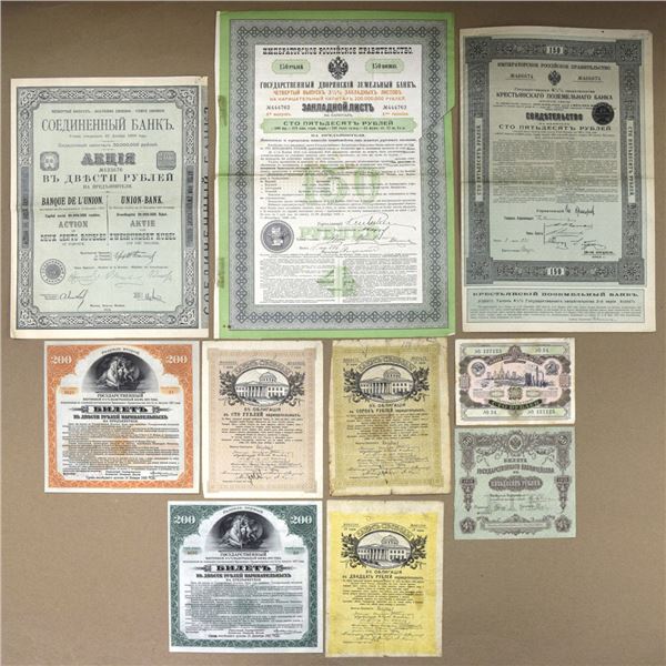 Russia. Circulating Bonds, and Government Bonds, ca.1885 to 1928