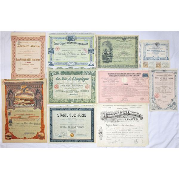 International Industrial, Maritime & Infrastructure Stock and Bond Assortment, 1889 to 1920s