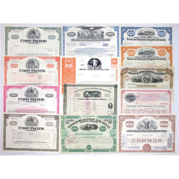 Navigation, Railroad & Industrial Stock and Bond Certificate Collection, ca.1880s to 1990s.