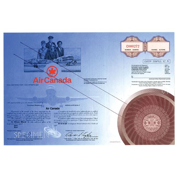 Canada. Air Canada, ND (1970s to 1980s), Specimen Stock Certificate.