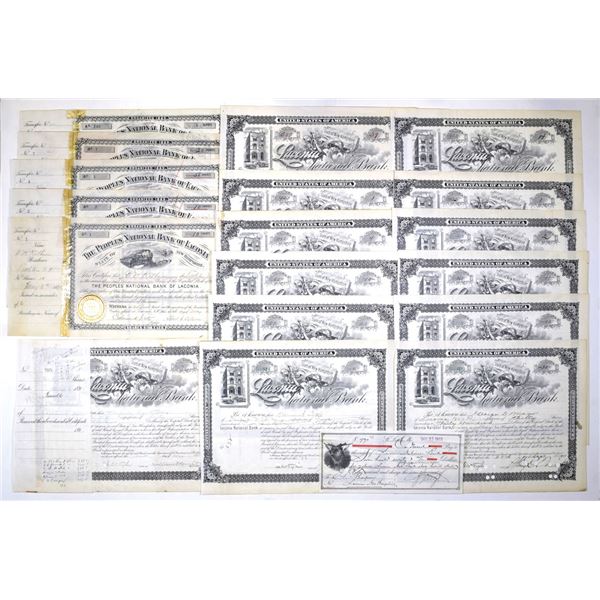NH. Laconia Banking Stock Certificate Collection, ca.1889 to 1926