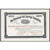 Image 1 : CO. Glenwood Hot Springs Co. 1893 I/U Stock Certificate.