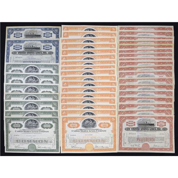 United States Lines, Inc., 1929 to 1963, I/C Stock Certificates