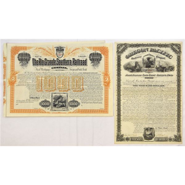 CO. OR. Rio Grande Southern Railroad Co. and Oregon Pacific Railroad Co., 1880 and 1890, I/U and Rem