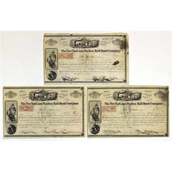 NY. New York and Harlem Rail Road Co., 1863, I/C Trio.
