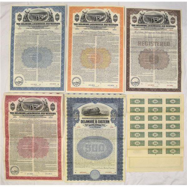 New York and Pennsylvania Based Specimen Railway Bonds, 1907 to 1942.