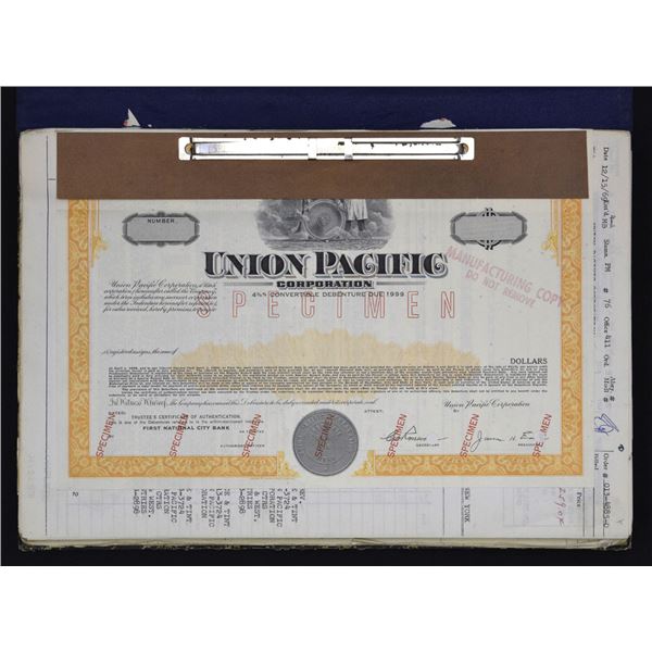 UT. Union Pacific Corp., 1940 to 1969, ABNC Order Book.