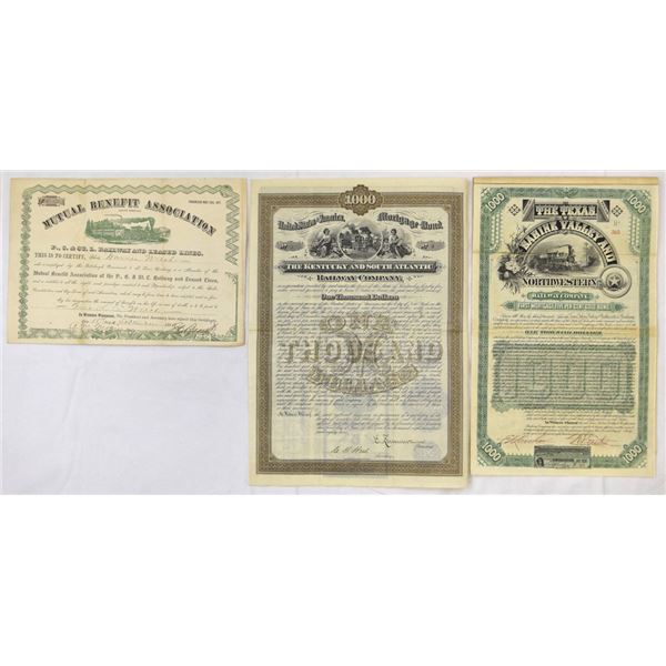 Railroad Protection, Finance, and Expansion Certificates, 1880 to 1888.