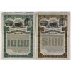 Image 1 : WA. Snohomish Valley Railway Co., 1906, Partially Issued Gold Coupon Bond Pair.