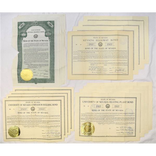Nevada. Nevada State Highway and University Building Bonds, 1920 to 1943