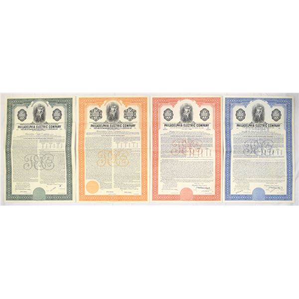PA. Philadelphia Electric Co., 1941 to 1959, Specimen Bond Quartet.