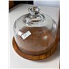 Image 1 : Wooden Cheese Board with Glass Dome and Knives