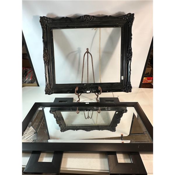 Modern Mirror & Black Ornate Frame